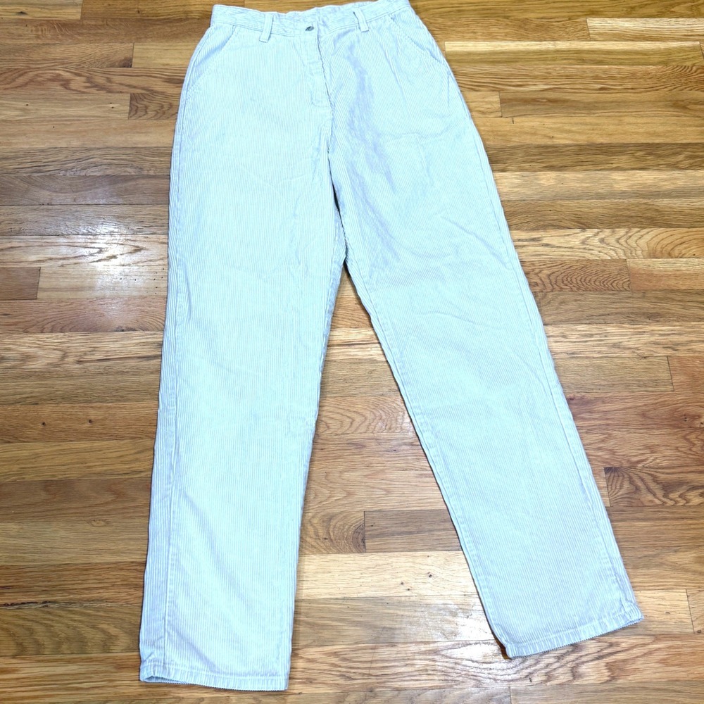 Woolrich Womens British Tan Corduroy Pants High Rise Straight Leg Size 6 Tall